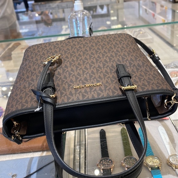 MICHAEL KORS 
Jet Set Travel Extra-Small Logo Top-Zip Tote Bag
BROWN/Back 
NWT - Picture 16 of 16